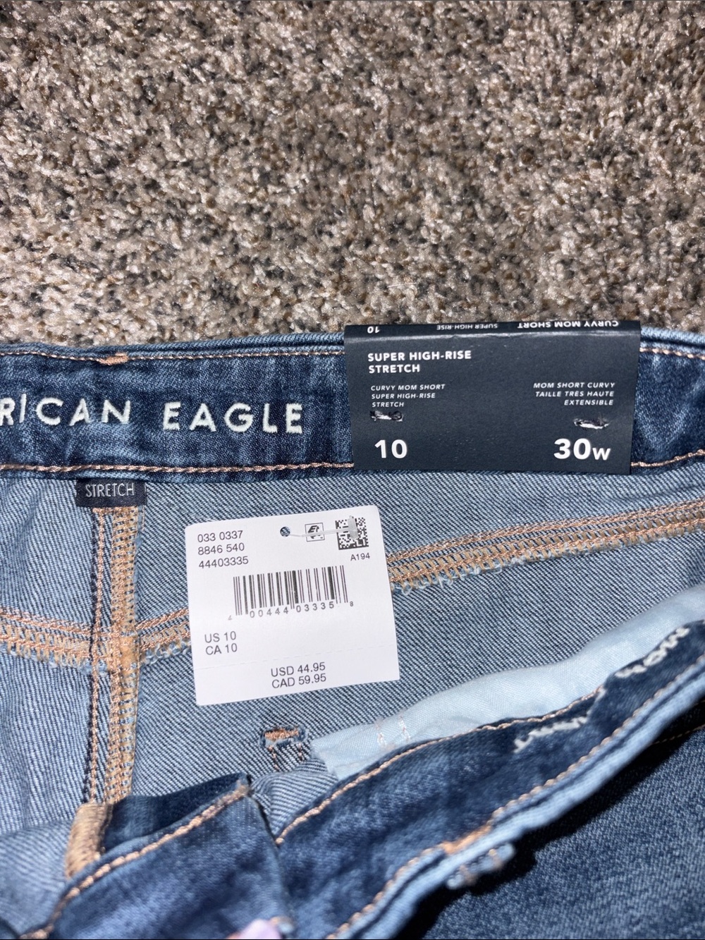 American Eagle Outfitters Dark Blue High-Rise Denim Shorts - Picture 2 of 7